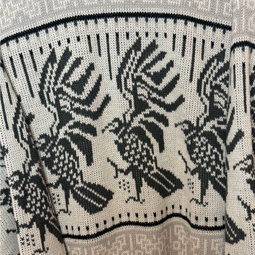 Vintage Celebrity Club Bird Knit Sweater L – 80s/90s Graphic Pattern - Picture 2 of 4